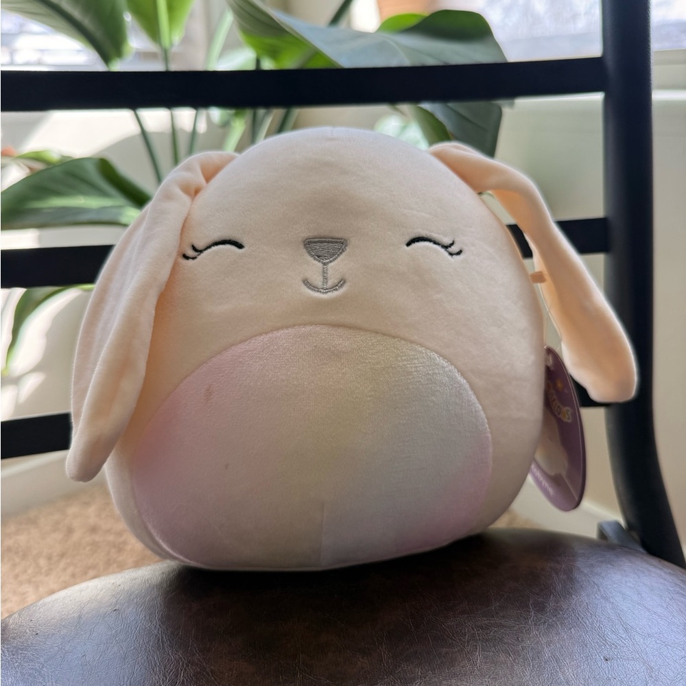 Squishmallows Cream and Pink Bunny Plush-Robyne